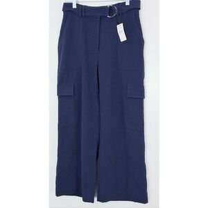 Express Women's Wide Leg Cargo Pants in Navy Blue